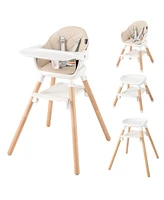 Gouun 6 in 1 Convertible Highchair with Safety Harness and Removable Tray