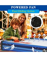 Sugift Air Hockey Table, Indoor Powered Hockey Game Table with 2 Pucks, 2 Pushers