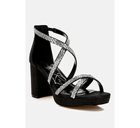 London Rag Infatuated Rhinestones Embellished Strappy Sandals