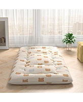 Gouun Foldable Futon Mattress with Washable Cover and Carry Bag for Camping-Twin Size