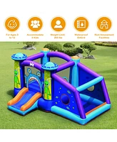 Gymax Inflatable Bouncer Alien Bounce HouseKids Jump Slide Ball Pit w/ 480W Blower