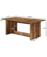 Tribesigns 63-Inch Dining Table for 4-6, Farmhouse Kitchen Table with Heavy Duty Legs, Rectangular Dinner Table for Dining Room, Living Room, Kitchen