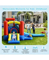 Gymax Kids Inflatable Bounce House Castle 9 in 1 Water Slide Park Without Blower