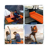 SereneLife Ultralight Sleeping Pad with Carrying Bag, Compact & Lightweight, Orange