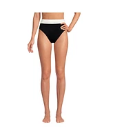 Lands' End Women's Reversible Ultra High Leg Waisted Bikini Swim Bottoms