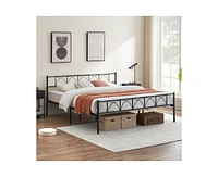 gaomon King Bed Frame with Headboard, 12.2" H Metal Platform Bed Frame with Heavy Duty Steel Slat Black King Size Bed Frame, No Box Spring Needed