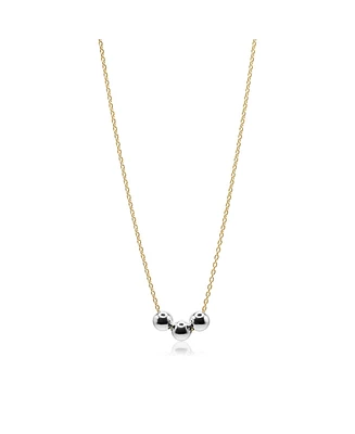 Bowood Lane Non-Tarnishing Gold Filled Dainty Chain with Three 6mm Sterling Silver Beads Necklace