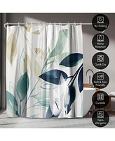 Americanflat 71x74 Green Sleeves Shower Curtain - 100% Polyester Shower Curtain