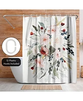 Americanflat 71x74 Loose Bouquet Shower Curtain - 100% Polyester Shower Curtain