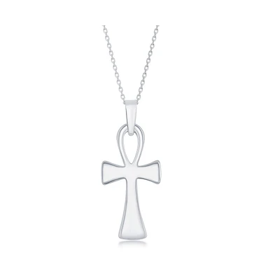 Simona Sterling Silver 'Ankh' Cross Neckalce