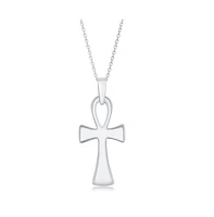 Simona Sterling Silver 'Ankh' Cross Neckalce