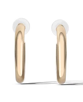 Jessica Simpson Gold-Tone Bold Curved 40 Mm Hoop Earrings - Elegant Statement Hoops