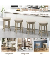 Gouun 26 Inches Swivel Bar Stools Set of 2 wth Wooden Frame-26.5 inches