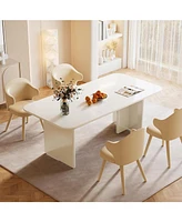 Tribesigns Modern Dining Table for 4-6 People, 62.99" Large Rectangle Kitchen Table with Arch Design Legs, Black Dinner Table Kitchen & Dining Room Fu