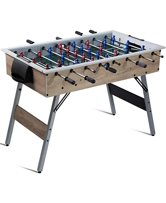 Sugift 48in Game Room Size Folding Foosball Table, Foldable Space Saving Table Soccer Game with 2 Balls