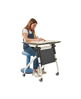 ECR4Kids Nesting Student Desk, Maple/Grey