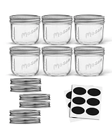 JoyJolt Wide Set of 6 Mason Jars with Airtight Lids