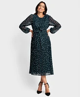 Seraphine Maternity Pleated Spot Dress