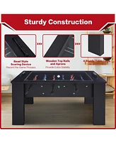 Sugift 42in Foosball Coffee Table, Soccer Game Table with Tempered Glass, Modern Multi Arcade Game Table with 2 Balls