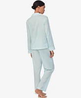 Lauren Ralph Women's Long Sleeve Notch Collar Pant Pajama Set