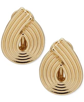 Anne Klein Gold-Tone Swirl Tear-Shape Clip-On Button Earrings