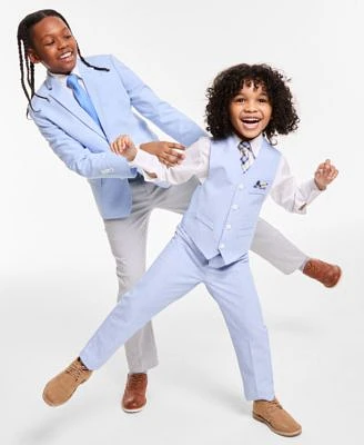 Nautica Toddler Little Boys 4 Piece Set Tommy Hilfiger Big Boys Stretch Sport Coat Pre Tied Tie Printed Shirt Stretch Dress Pants