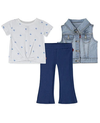 Levi's Baby Girls Tee, Vest and Flared Leggings, 3-Piece Set