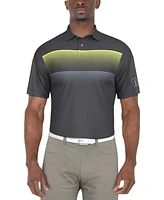 Pga Tour Men's Gradient Stripe Printed Golf Polo Shirt