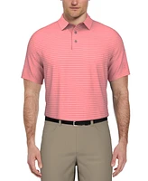 Pga Tour Men's Heathered Feeder Stripe Golf Polo Shirt