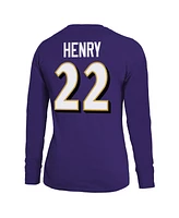 Majestic Women's Derrick Henry Purple Baltimore Ravens Name Number Long Sleeve T-Shirt