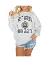 Gameday Couture Women's Steel West Virginia Mountaineers Good Vibes Premium Fleece Drop Shoulder Pullover Sweatshirt