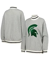 Gameday Couture Women's Ash Michigan State Spartans It To Win Sporty Mock Neck Pullover Sweatshirt