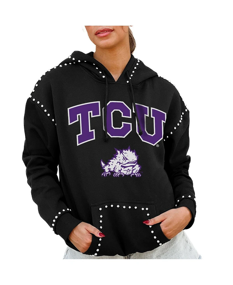 Gameday Couture Women's Black Tcu Horned Frogs Studded Pullover Hoodie