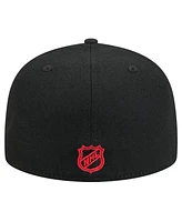New Era Men's Black Chicago Blackhawks Core 59FIFTY Fitted Hat