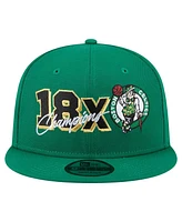 New Era Men's Kelly Green Boston Celtics Big 18x Champs 9FIFTY Snapback Hat