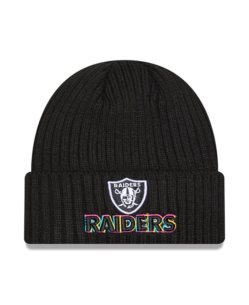 New Era Men's Black Las Vegas Raiders 2024 Nfl Crucial Catch Cuffed Knit Hat