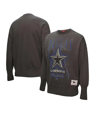 Mitchell & Ness Women's Charcoal Dallas Cowboys Distressed Logo 4.0 Pullover Sweatshirt