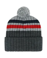 '47 Brand Men's Gray Washington Capitals Stack Patch Cuffed Knit Hat with Pom