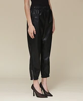 Avec Les Filles Women's Faux-Leather Joggers