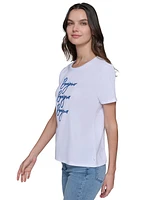 Karl Lagerfeld Paris Petite Bonjour Embellished Crewneck T-Shirt