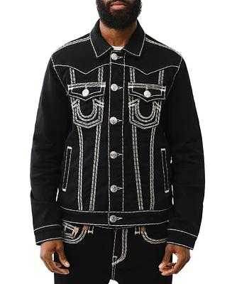 True Religion Men's Jimmy Super Q Topstitched Jacket