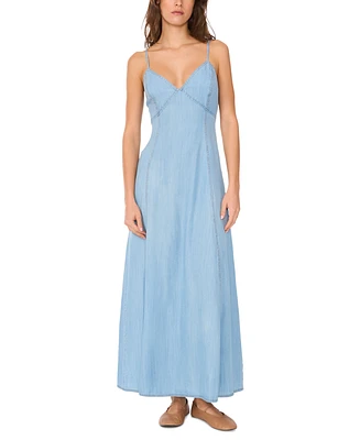 1.state Women's Chambray V-Neck Maxi Dress