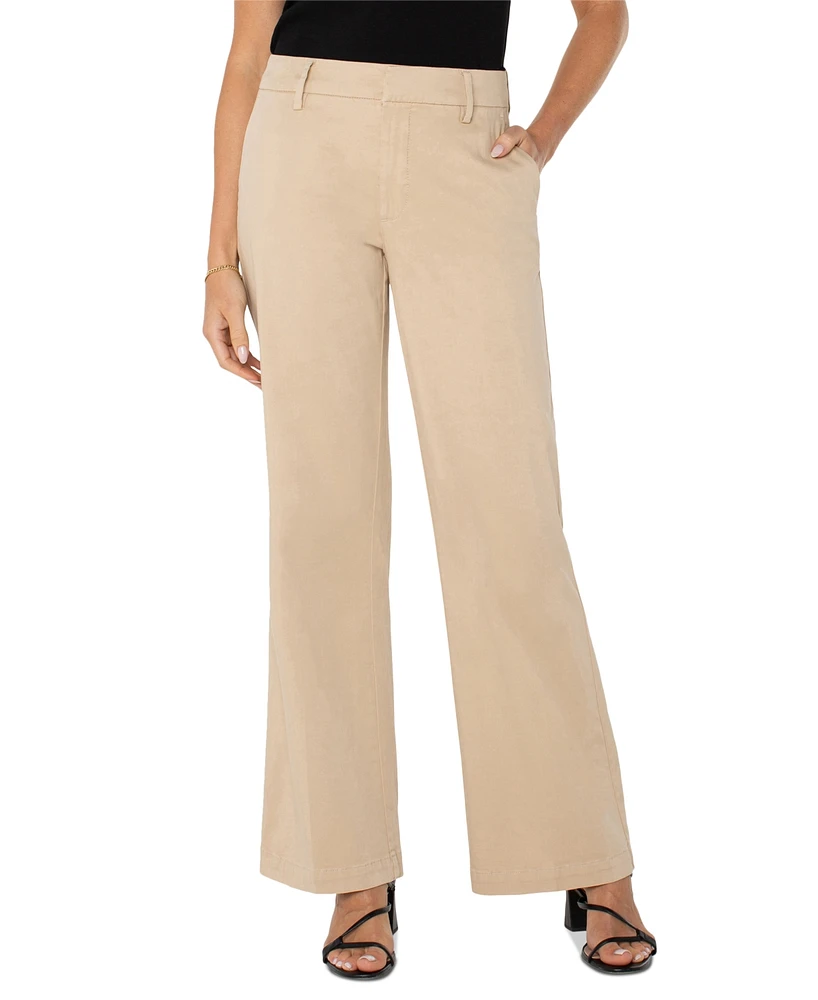 Liverpool Los Angeles Women's Kelsey Twill Wide-Leg Pants