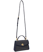 Lauren Ralph Lauren Farrah Canvas and Leather Mini Satchel