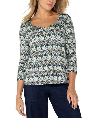 Liverpool Los Angeles Women's Printed Shirred Top