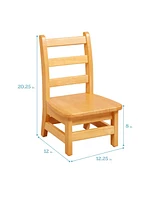 ECR4Kids 24in x 48in Rectangular Hardwood Table with 16in Legs and Four 8in Chairs, Honey