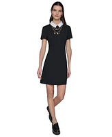 Karl Lagerfeld Paris Women's Polo Knit Necklace Dress