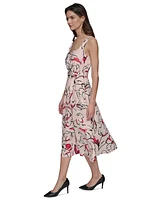 Karl Lagerfeld Paris Women's Printed Sleeveless A-Line Dress