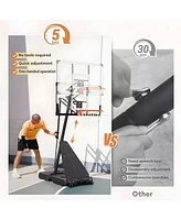 Skonyon 44 Inch Shatterproof Backboard Portable Basketball Hoop, 8-10FT Height Adjustable