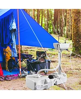 Yescom 17L Portable Camping Sink w/ Pump & 2 Pcs 24L Water Tank, Small Handwashing Station For Rv Travel Outdoor Party
